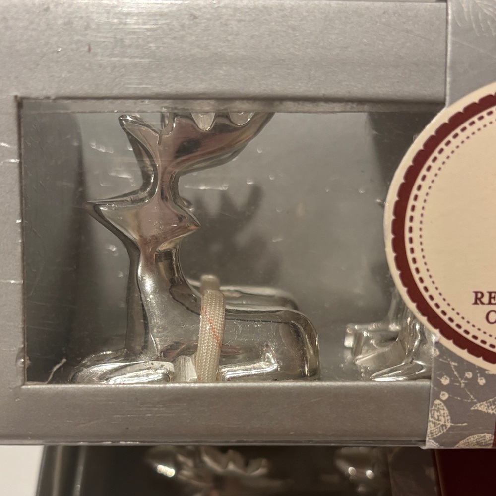 Reindeer Place Card Holder Set - Silver… 3 Packs of 4 Each…NWT